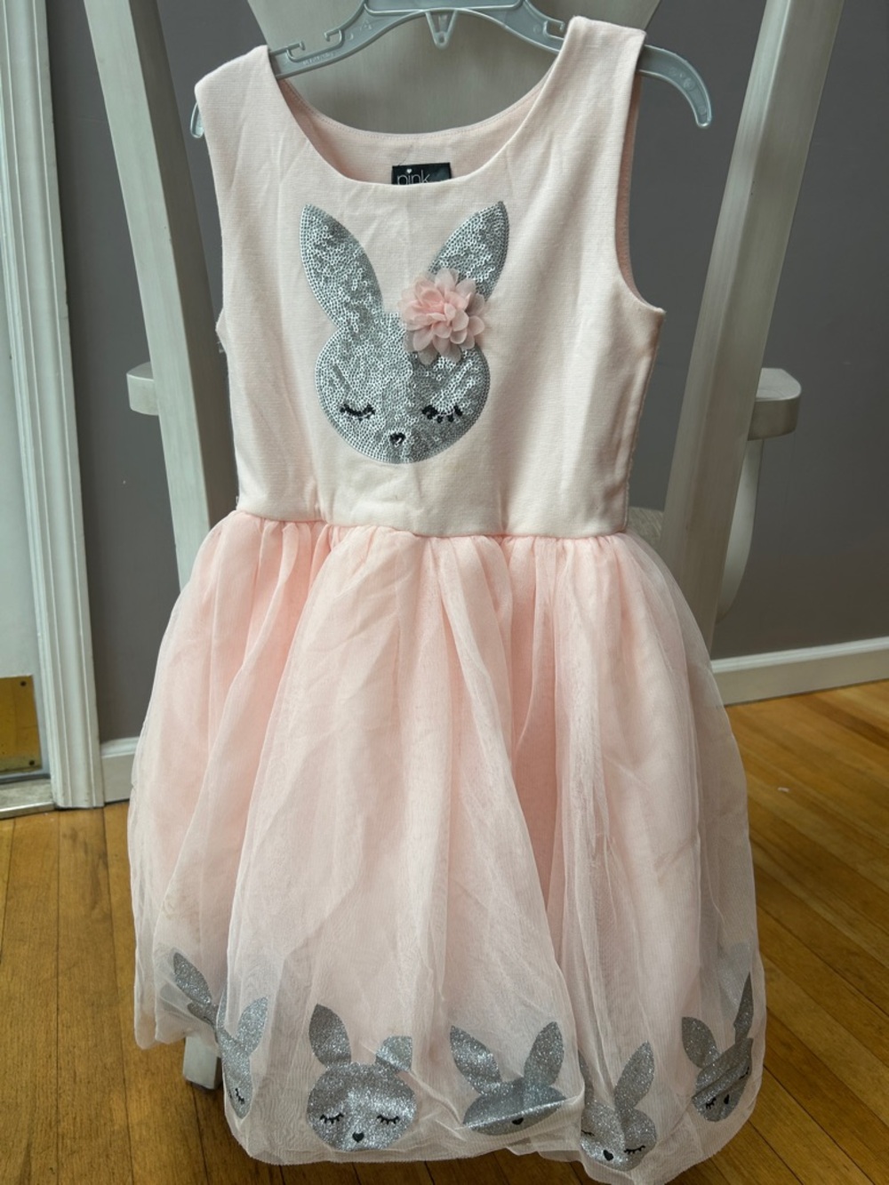 PINK Victoria's Secret Light Pink Dress with Silver Sequin Bunny
